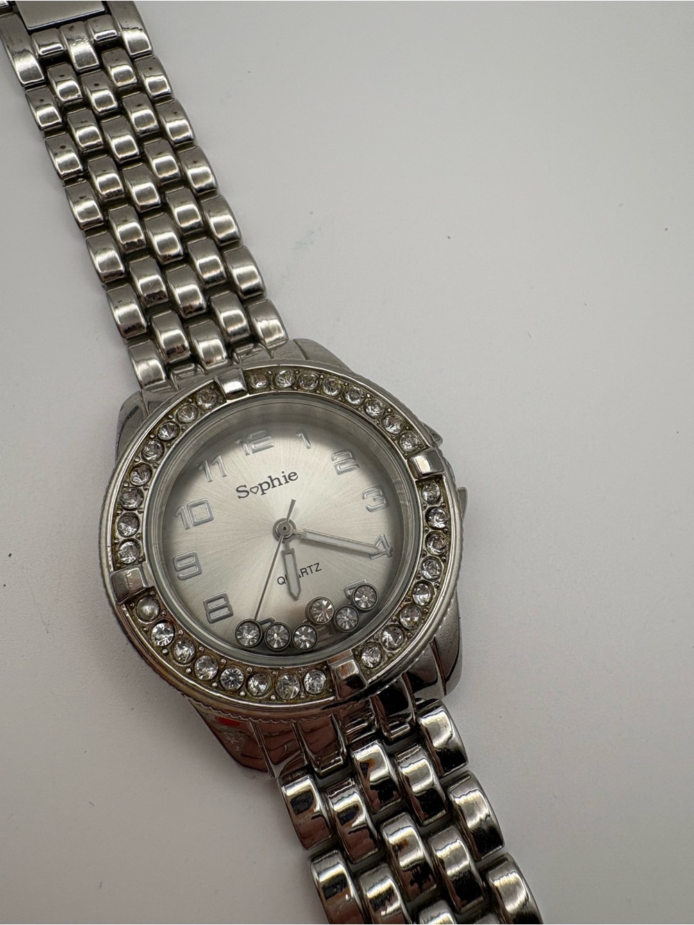 Sophie Collezio Silver-Tone Women's Watch Crystal-set Bezel Floating Rhinestones
